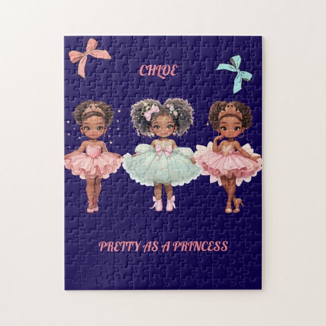 Puzzle Ballerinas Tutus Tiaras rose Whimsical (Vertical)