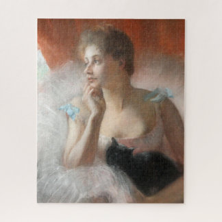 Puzzle Ballerine avec peinture de chat noir de la série