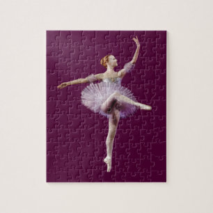 Puzzle Ballerine dans personnalisable pourpre et blanc