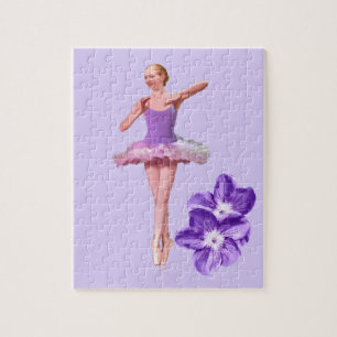 Puzzle Ballerine dans pourpre et blanc