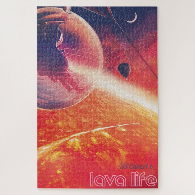 Puzzle Ballon à air chaud extrême sur paysage volcanique (Vertical)