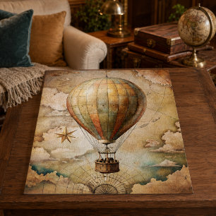 Puzzle Ballon à Air Chaud Vintage Voyage Antique