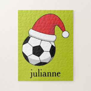 Puzzle Ballon de football de Noël Chapeau de Père Noël Pe