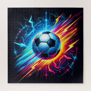 Puzzle Ballon de football électrique futuriste éclair