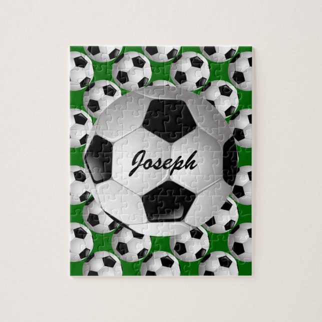 Puzzle Ballon de football personnalisé sur le motif du (Vertical)