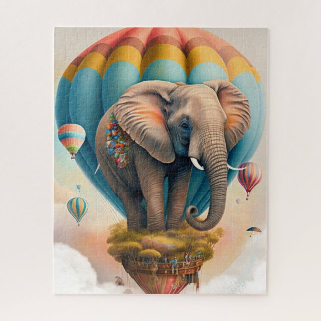 Puzzle Ballons à air chaud Eléphant mignon animal Whimsic (Vertical)