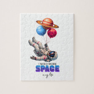 Puzzle Ballons de planète d'astronaute drôle - J'ai besoi