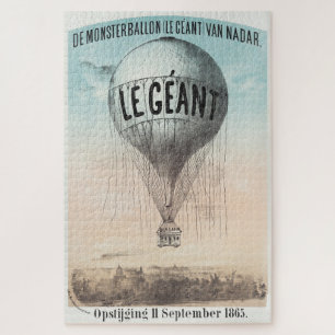 Puzzle Balloon à air chaud Vintage Rétro Affiche de voyag