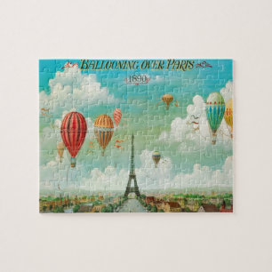 Puzzle Ballooning Over Paris Art Peinture Illustration