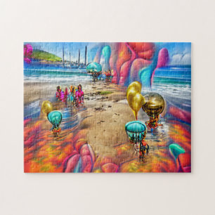 Puzzle Balloons psychédéliques Bienvenue Accueil Jigsaw P
