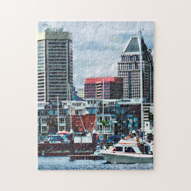 Puzzle Baltimore MD - Baltimore Skyline à Charles River (Vertical)