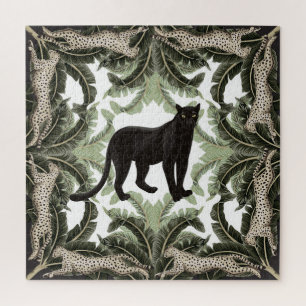 Puzzle Banana Tree Cheetah Motif tropical