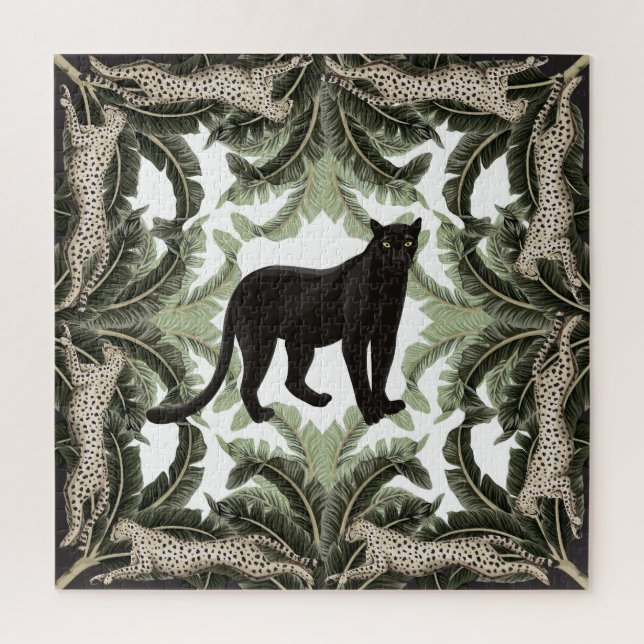 Puzzle Banana Tree Cheetah Motif tropical (Vertical)