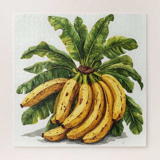 Puzzle Bananes et leurs feuilles vertes (Vertical)