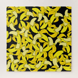 Puzzle Bananes jaunes vintages : Arrière - plan noir