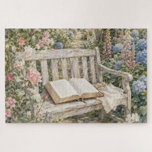 Puzzle Banc de jardin de prière Chapelle Aquarelle