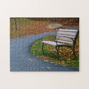 Puzzle Banc Sur La Promenade Colorée Automne Famille Amu