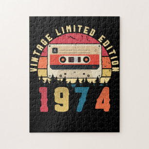 Puzzle Bande-cassette d'anniversaire vintage de 1974
