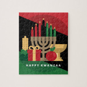 Puzzle bande diagonale Happy Kwanzaa