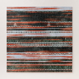 Puzzle Bandes ethniques tribales : conception du tapis.