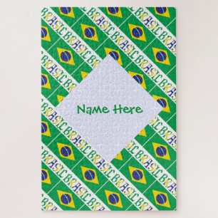 Puzzle Bannière du Brésil Brésil Personnalisé en mosaïque