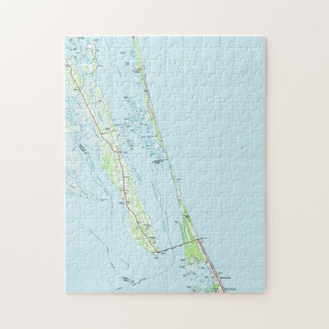 Puzzle Banques externes du nord la Caroline du Nord Map (Vertical)