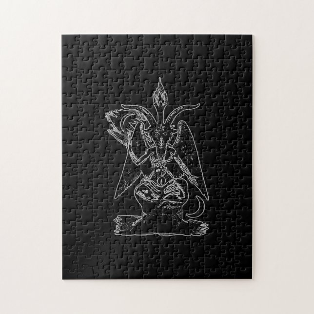 Puzzle Baphomet Chèvre Satan Black Magie Lucifer Occulte (Vertical)