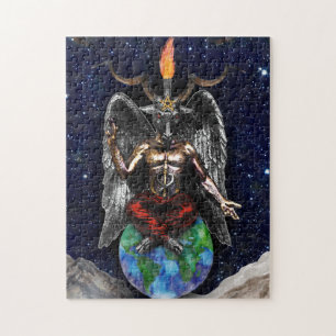 Puzzle Baphomet Sabbatical Goat Black Night Earth