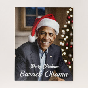 Puzzle Barack Obama à Noël à Santa Hat
