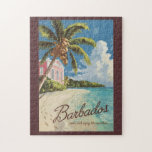 Puzzle Barbados Art de Voyage peint Vintage<br><div class="desc">Création d'oeuvres vectorielles de Barbade. La Barbade,  paradis tropical des Caraïbes,  est célèbre pour ses plages immaculées,  sa culture vivante et son rhum de classe mondiale.</div>