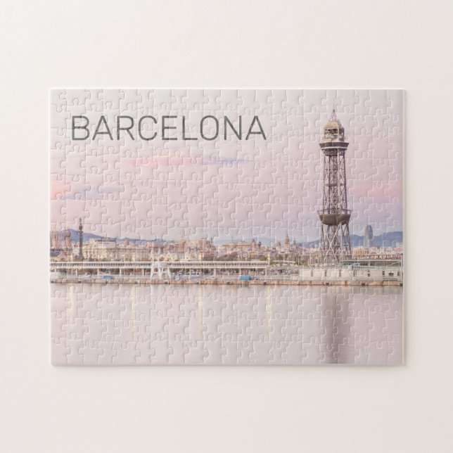 Puzzle Barcelona Skyline Sunset Catalogne Espagne (Horizontal)