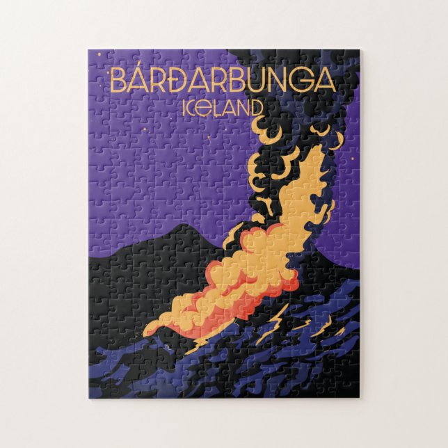 Puzzle Bárðarbunga, affiche de voyage en Islande. (Vertical)
