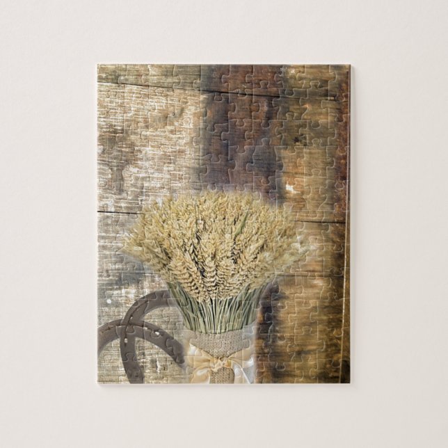 Puzzle Baril en bois de l'ouest du pays fer à cheval blé (Vertical)