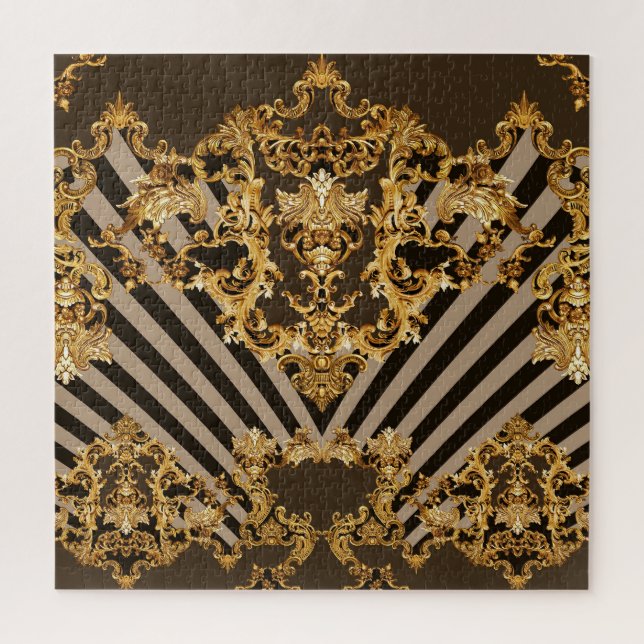Puzzle Baroque d'or : conception motif géométrique (Vertical)