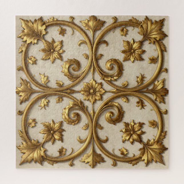 Puzzle Baroque Orné Filigrane Doré (Vertical)
