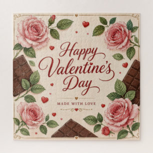 Puzzle Barres de chocolat Roses roses Saint-Valentin