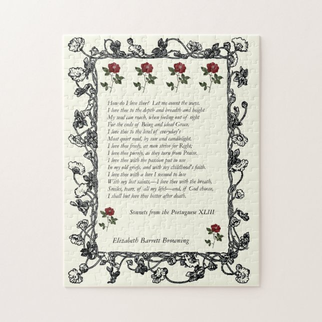 Puzzle Barrett Browning - Sonnets du Portugais 43 (Vertical)