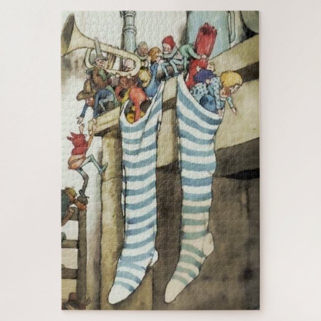 Puzzle « Bas au cheminée » par W Heath Robinson (Vertical)