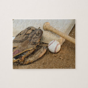 Puzzle Base-ball, gant, et batte sur la base