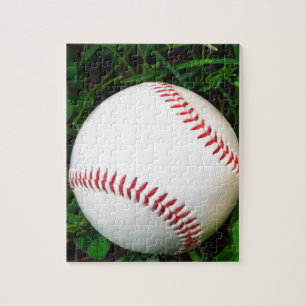 Puzzle Baseball blanc avec points rouges