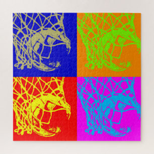 Puzzle Basket-ball Illustration Peinture Pop Art Sports