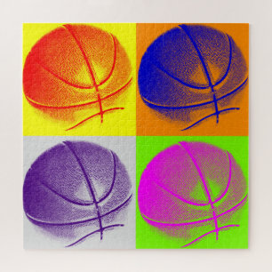 Puzzle Basket-ball Illustration Peinture Pop Art Sports
