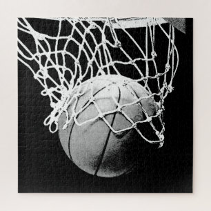 Puzzle Basket-ball noir blanc moderne unique - Sports