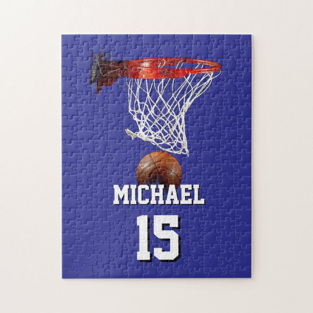 Puzzle Basketball Ajoutez Votre Nom & Numéro Pop Art (Vertical)