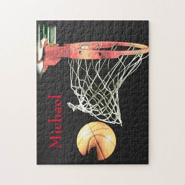 Puzzle Basketball Artwork Votre nom (Vertical)
