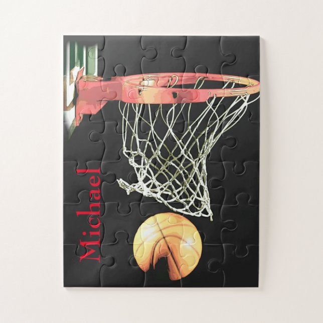 Puzzle Basketball Artwork Votre nom (Vertical)