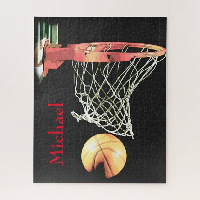 Puzzle Basketball Artwork Votre nom (Vertical)