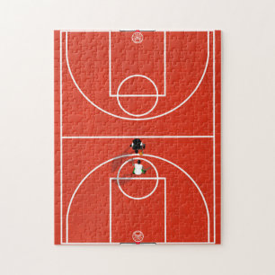 Puzzle Basketball Court Aerial Illustration