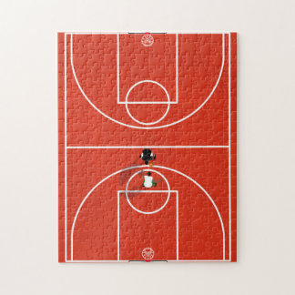 Puzzle Basketball Court Aerial Illustration