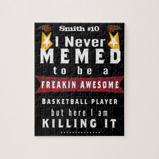 Puzzle Basketball Nom et numéro Mème amusant